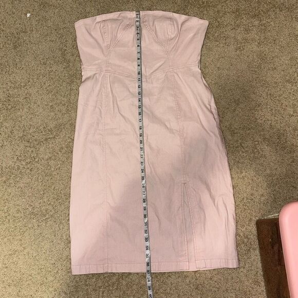 Anthropologie‎ Side Slit strapless Dress Hibiscus Hint pink NWT size XL - Picture 7 of 14